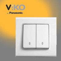 Выключатель двойной проходной белый VIKO LINNERA 